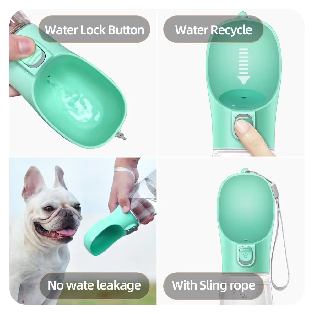 Portable Pet Water Bottle and Feeder for Dogs and Cats - Ideal for Outdoor Travel and Hydration