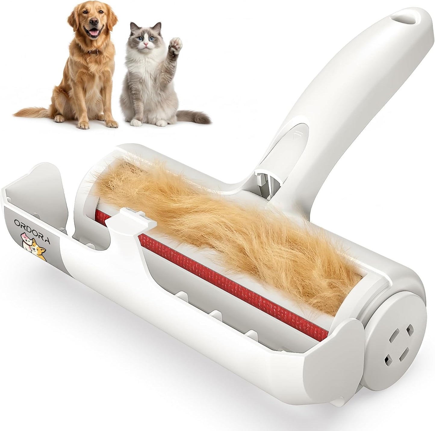 Reusable Pet Hair Remover Roller - Portable Lint Roller for Effective Removal of Dog and Cat Hair from Couches, Bedding, Cars, Rugs, and Furniture, No Refills or Batteries Required