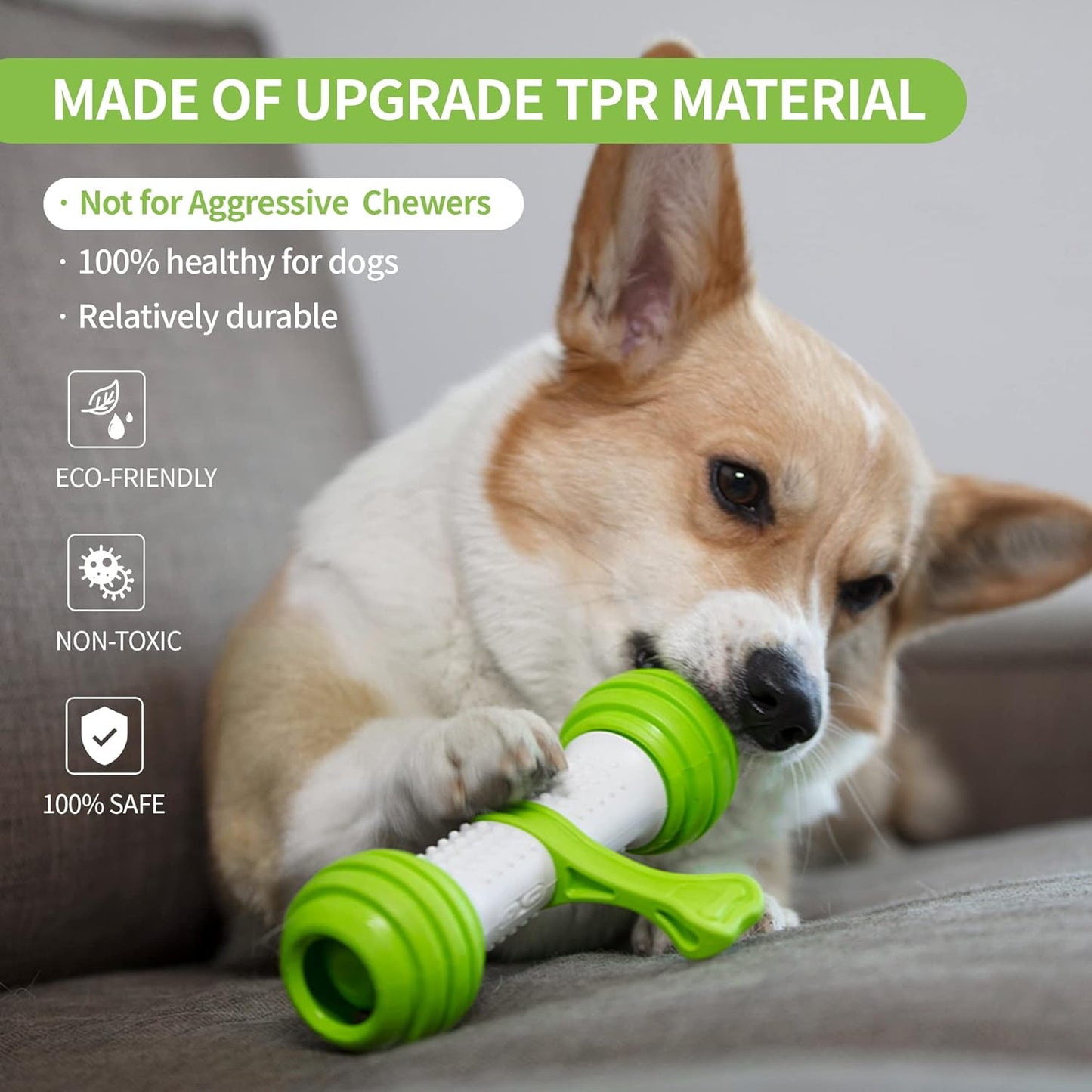 Interactive Motion-Activated Dog Toy - USB Rechargeable Electronic Bone for Medium to Large Dogs, Designed to Alleviate Boredom and Enhance Stimulation (Green)
