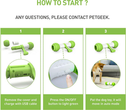 Interactive Motion-Activated Dog Toy - USB Rechargeable Electronic Bone for Medium to Large Dogs, Designed to Alleviate Boredom and Enhance Stimulation (Green)