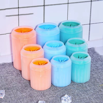 Portable Dog Paw Cleaner with Soft Silicone Combs - Efficient Outdoor Pet Foot Washing Solution