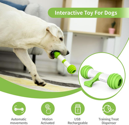 Interactive Motion-Activated Dog Toy - USB Rechargeable Electronic Bone for Medium to Large Dogs, Designed to Alleviate Boredom and Enhance Stimulation (Green)