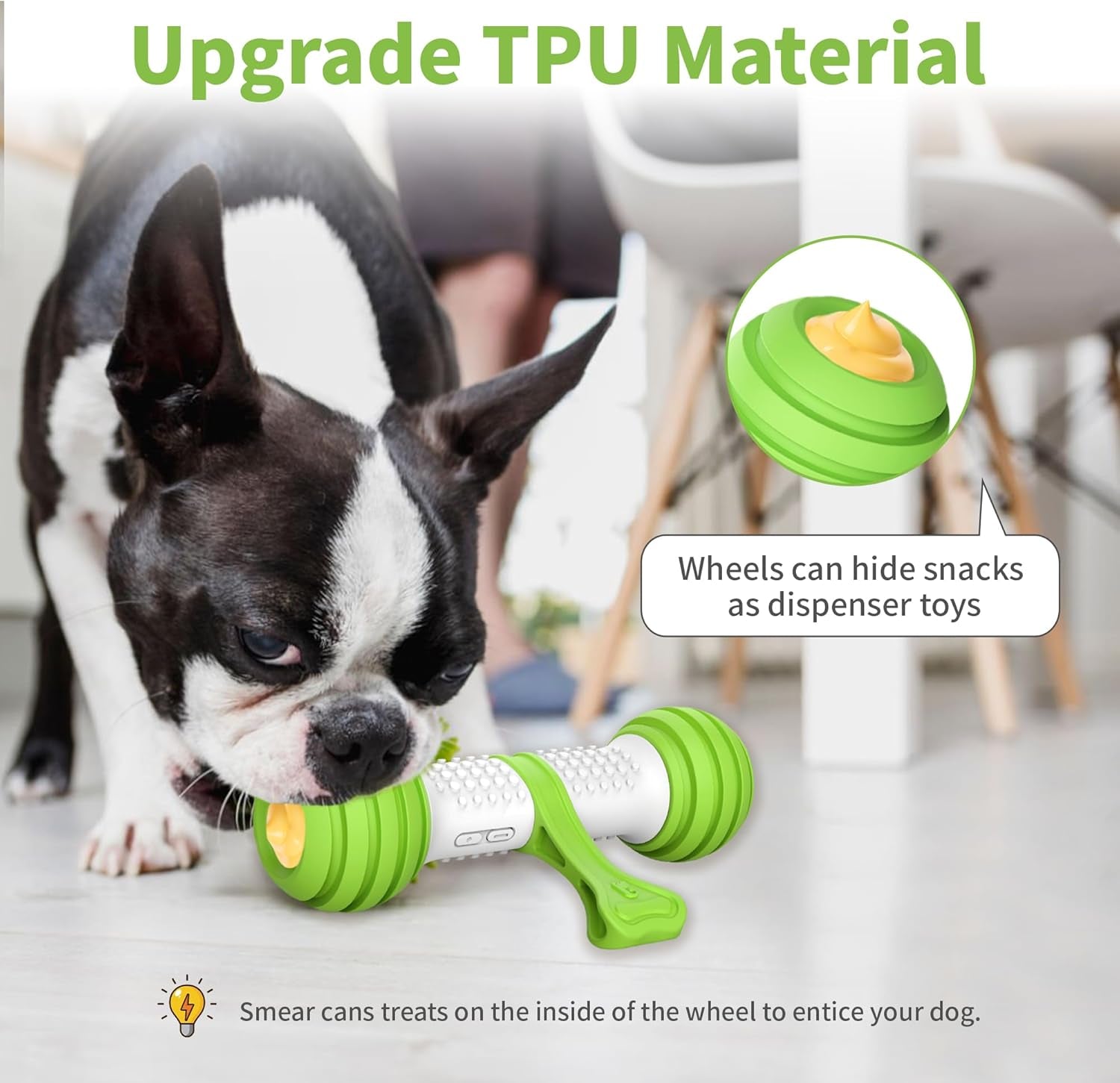 Interactive Motion-Activated Dog Toy - USB Rechargeable Electronic Bone for Medium to Large Dogs, Designed to Alleviate Boredom and Enhance Stimulation (Green)