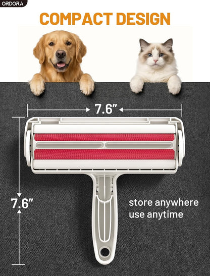 Reusable Pet Hair Remover Roller - Portable Lint Roller for Effective Removal of Dog and Cat Hair from Couches, Bedding, Cars, Rugs, and Furniture, No Refills or Batteries Required