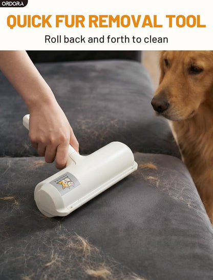 Reusable Pet Hair Remover Roller - Portable Lint Roller for Effective Removal of Dog and Cat Hair from Couches, Bedding, Cars, Rugs, and Furniture, No Refills or Batteries Required