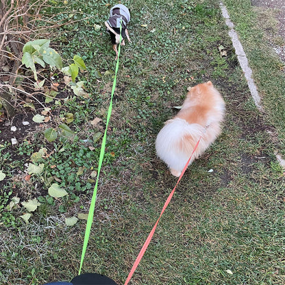 Retractable Dual Pet Leash for Small Dogs with Reflective Features and 360-Degree Swivel, Equipped with Lights for Enhanced Safety