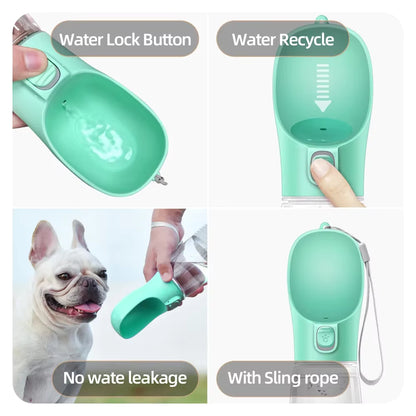 Portable Pet Water Bottle and Feeder for Dogs and Cats - Ideal for Outdoor Travel and Hydration